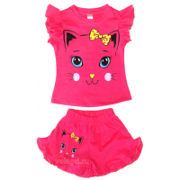 20-2004040 "Meow", костюм для девочки, 1-4 года, т-розовый 20-2004040 "Meow", костюм для девочки, 1-4 года, т-розовый